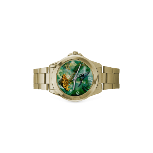 Turtle with jelly fsih Custom Gilt Watch(Model 101)
