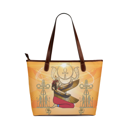 Beautiful Isis with egyptian sign Shoulder Tote Bag (Model 1646)