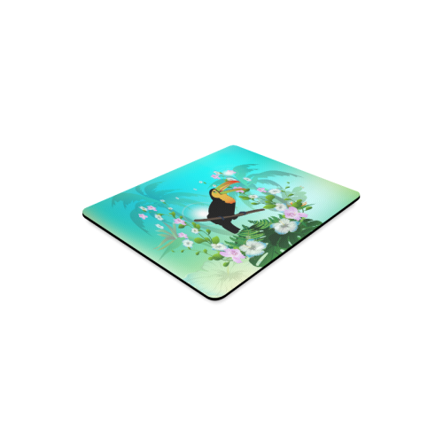 Cute toucan with flowers Rectangle Mousepad