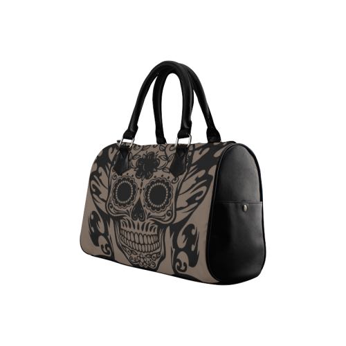 SKULL FLOWERS Boston Handbag (Model 1621)