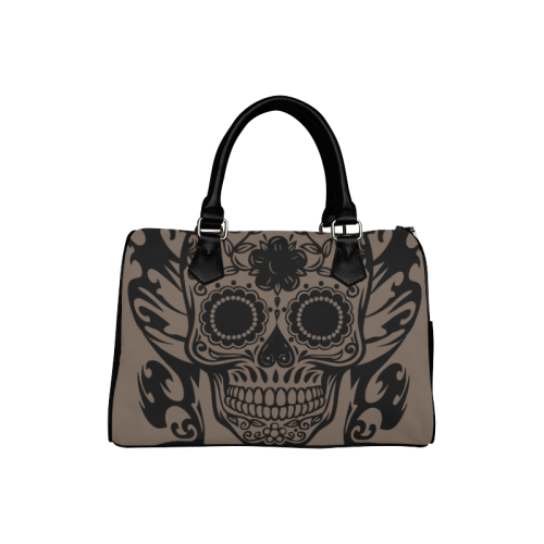 SKULL FLOWERS Boston Handbag (Model 1621)