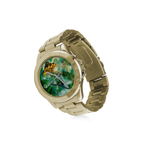 Turtle with jelly fsih Custom Gilt Watch(Model 101)