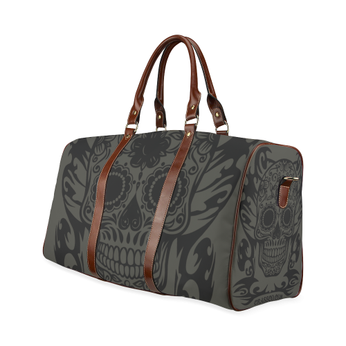 SKULL FLOWERS Waterproof Travel Bag/Large (Model 1639)