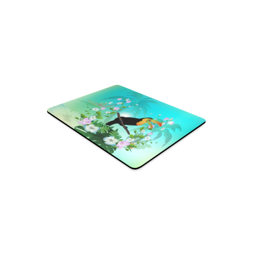Cute toucan with flowers Rectangle Mousepad