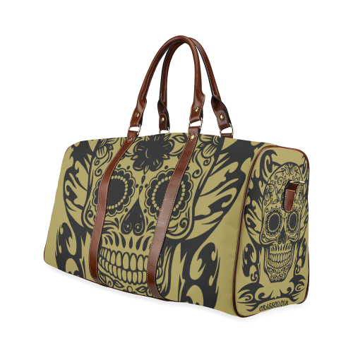 SKULL FLOWERS Waterproof Travel Bag/Large (Model 1639)