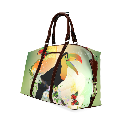Funny toucan with flowers Classic Travel Bag (Model 1643)