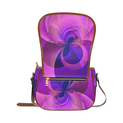 Abstract Infinity Blue and Purple Saddle Bag/Small (Model 1649) Full Customization
