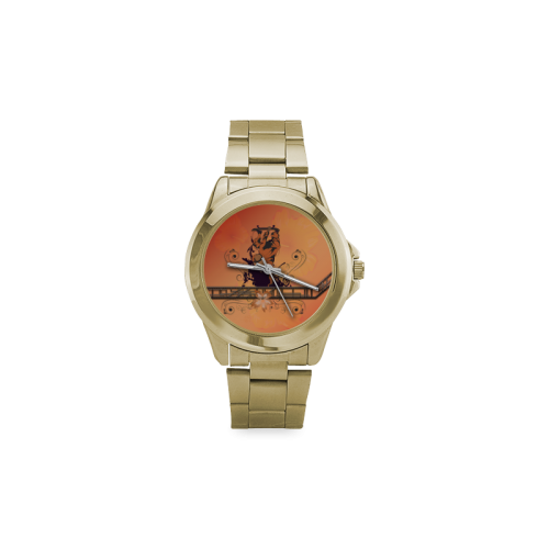 Skadeboarder with floral elements Custom Gilt Watch(Model 101)