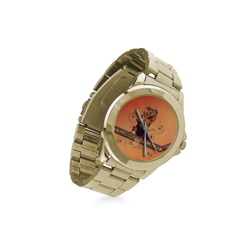 Skadeboarder with floral elements Custom Gilt Watch(Model 101)