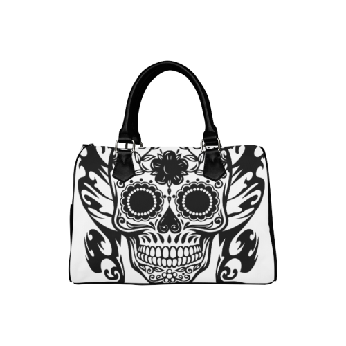 SKULL FLOWERS Boston Handbag (Model 1621)