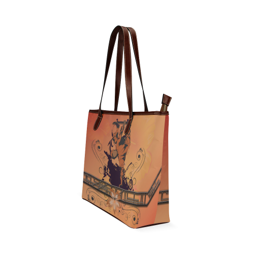 Skadeboarder with floral elements Shoulder Tote Bag (Model 1646)