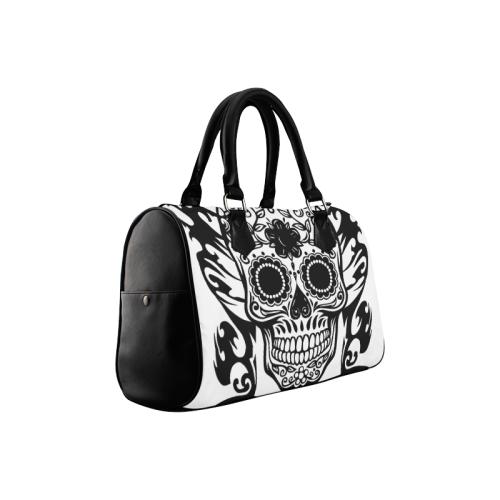 SKULL FLOWERS Boston Handbag (Model 1621)