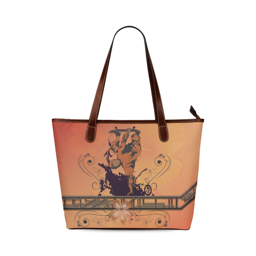 Skadeboarder with floral elements Shoulder Tote Bag (Model 1646)