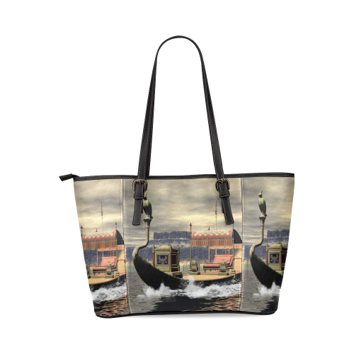 The sacred barge Leather Tote Bag/Large (Model 1640)