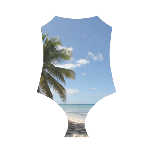 Isla Saona Caribbean Paradise Beach Strap Swimsuit ( Model S05)