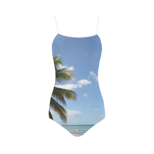 Isla Saona Caribbean Paradise Beach Strap Swimsuit ( Model S05)