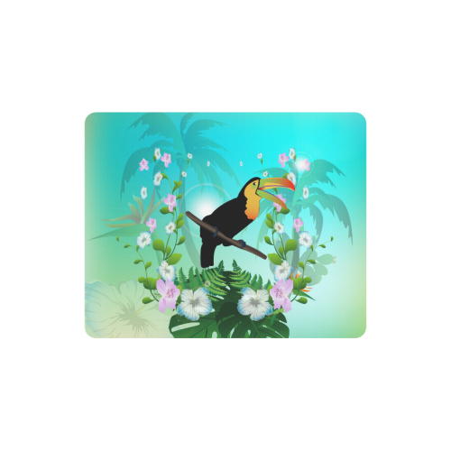 Cute toucan with flowers Rectangle Mousepad