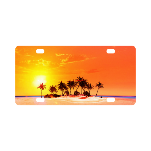 Wonderful sunset in soft colors Classic License Plate