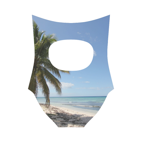 Isla Saona Caribbean Paradise Beach Strap Swimsuit ( Model S05)
