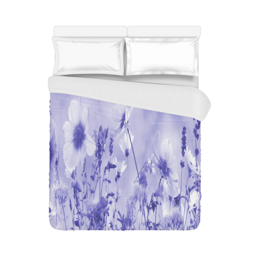 Violet Shaded Wildflowers Duvet Cover 86"x70" ( All-over-print)