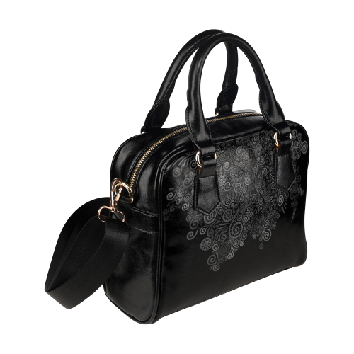 Black+White Rose Shoulder Handbag (Model 1634)