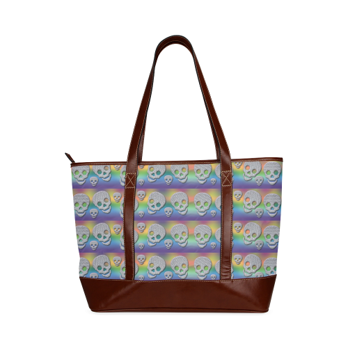 SKULLS MULTICOLOR Tote Handbag (Model 1642)