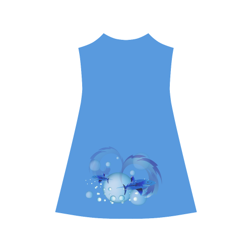 Shark with bubbles and wave Alcestis Slip Dress (Model D05)