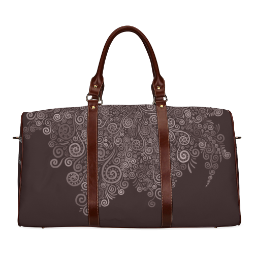 Brown Rose Waterproof Travel Bag/Small (Model 1639)