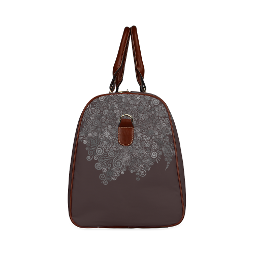 Brown Rose Waterproof Travel Bag/Small (Model 1639)