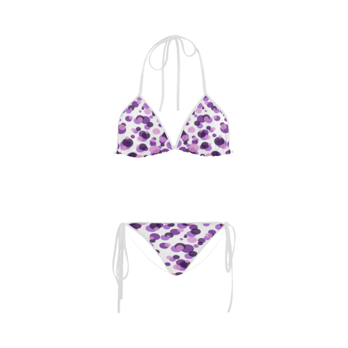 Purple Polka Dots Custom Bikini Swimsuit Id D292863