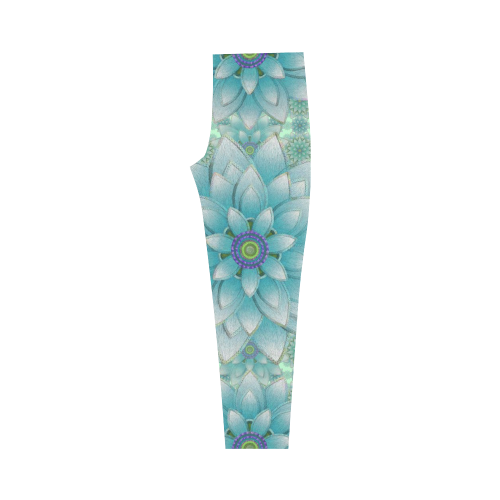 Turquoise Happy Lotus Capri Legging (Model L02)