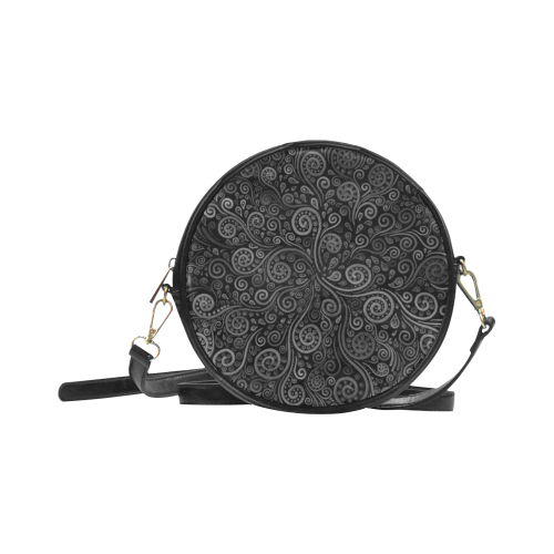 Black & White Rose Round Sling Bag (Model 1647)