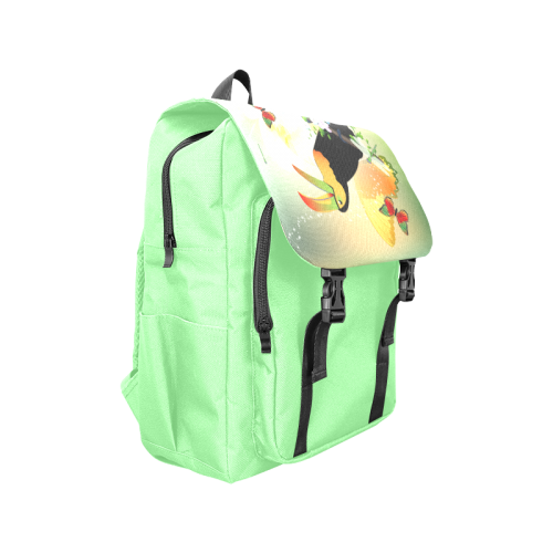 Funny toucan with flowers Casual Shoulders Backpack (Model 1623)