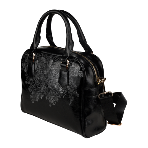 Black+White Rose Shoulder Handbag (Model 1634)