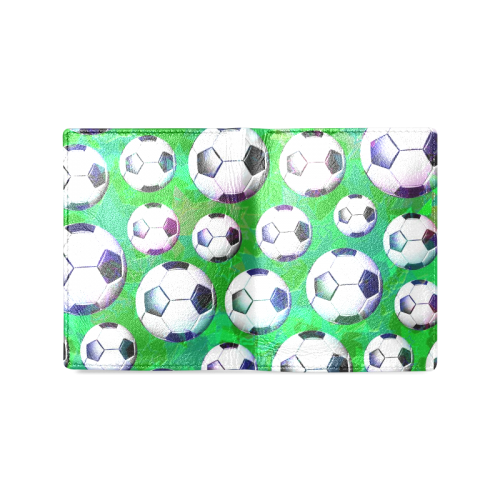 Soccer Ball Football Pattern Men's Leather Wallet (Model 1612)