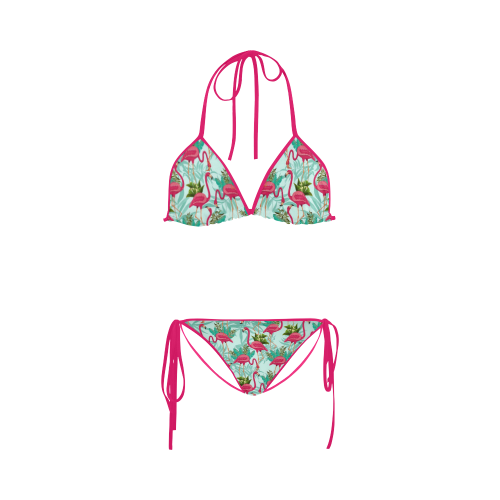 Pink Flamingos Exotic Birds 3 Custom Bikini Swimsuit