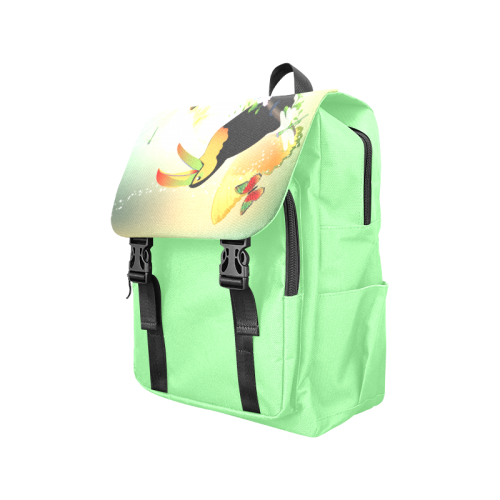 Funny toucan with flowers Casual Shoulders Backpack (Model 1623)