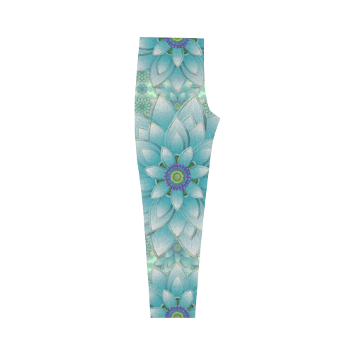 Turquoise Happy Lotus Capri Legging (Model L02)