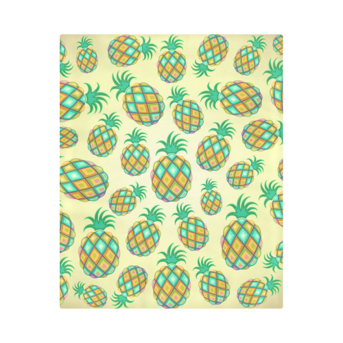 Pineapple Pastel Colors Pattern Duvet Cover 86"x70" ( All-over-print)