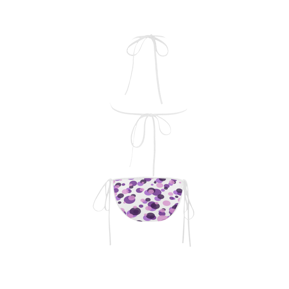 Purple Polka Dots Custom Bikini Swimsuit Id D292863