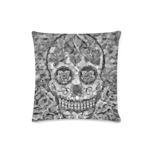 Polygon Skull black white Custom Zippered Pillow Case 16"x16"(Twin Sides)