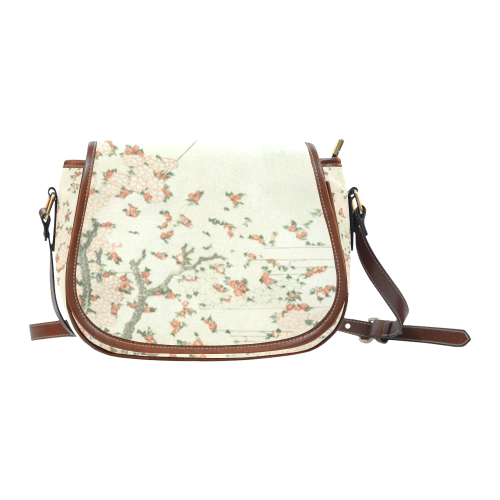 uji mountain cherry blossom, japanese woodcut Saddle Bag/Small (Model 1649) Full Customization