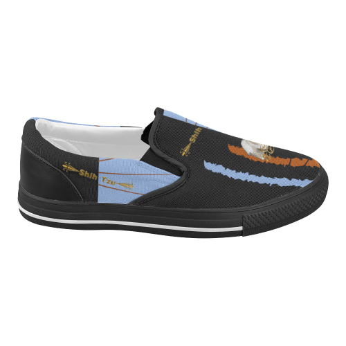 Showing Off Shih Tzu Women's Slip-on Canvas Shoes (Model 019)