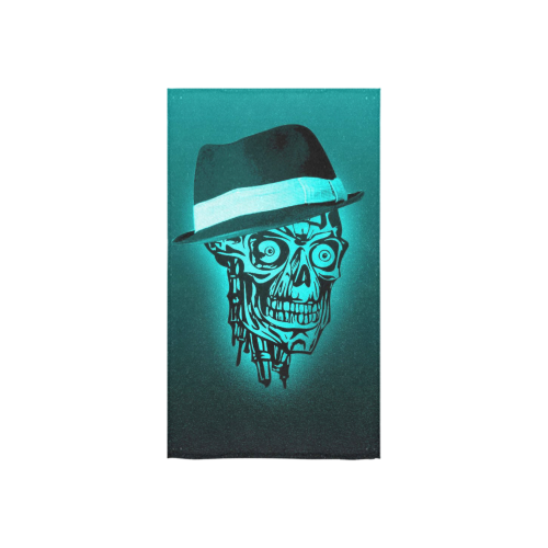 elegant skull with hat,mint Custom Towel 16"x28"