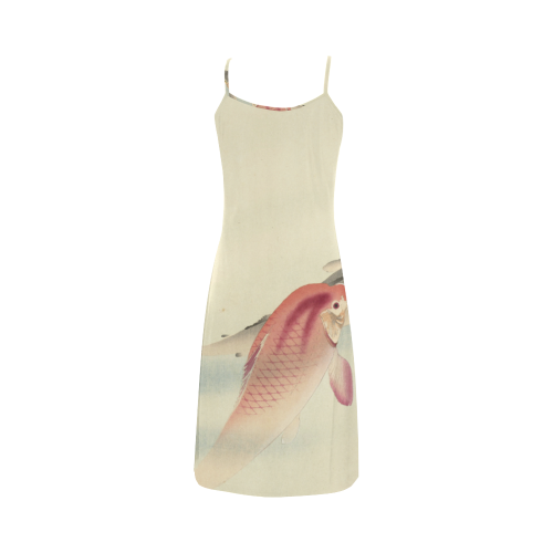 Carp Fish, Japanese woodcut Alcestis Slip Dress (Model D05)