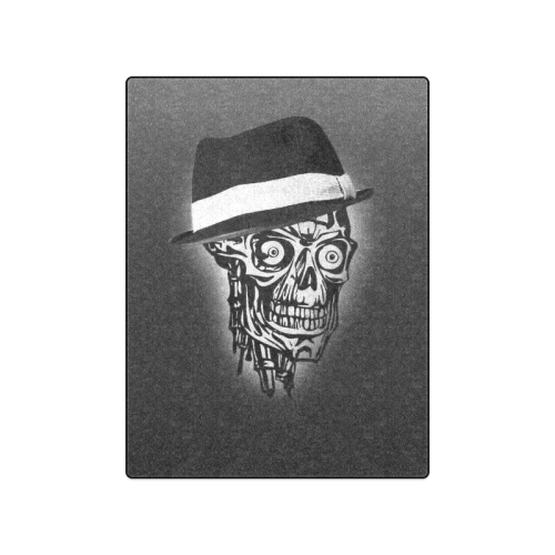 Elegant Skull with hat,B&W Blanket 50"x60"