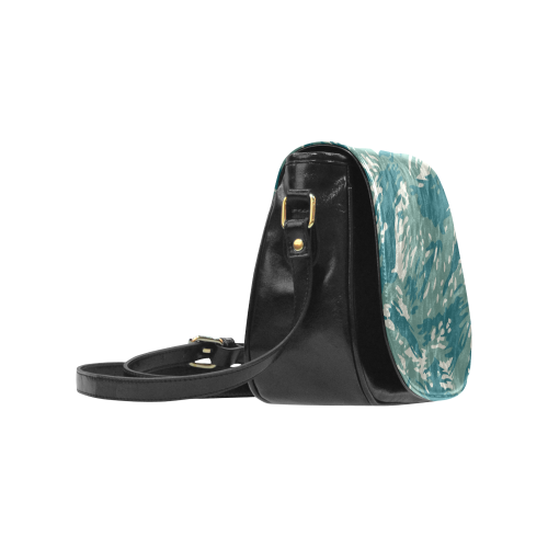 Blue and Green Camo Classic Saddle Bag/Large (Model 1648)