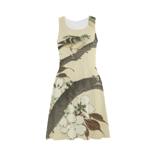 Oriental birds on blossom branch Atalanta Sundress (Model D04)