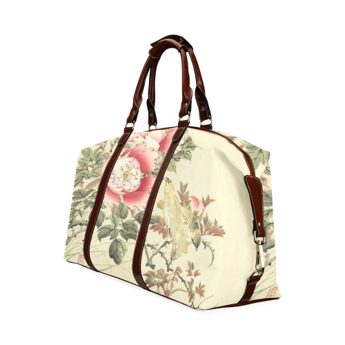 Peony flowers & Birds, japanese woodcut print, Classic Travel Bag (Model 1643)