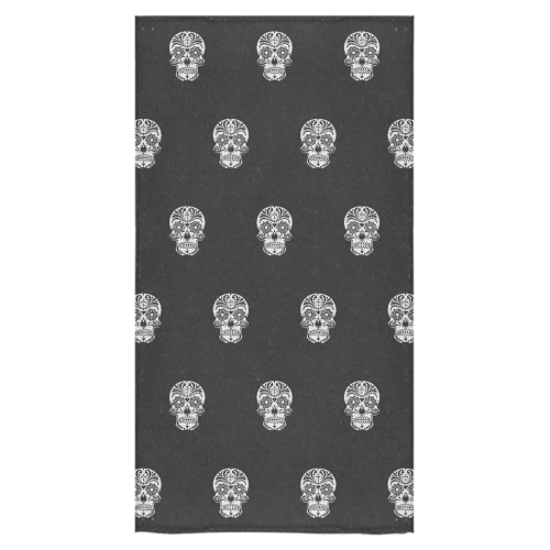 skull pattern bw Bath Towel 30"x56"